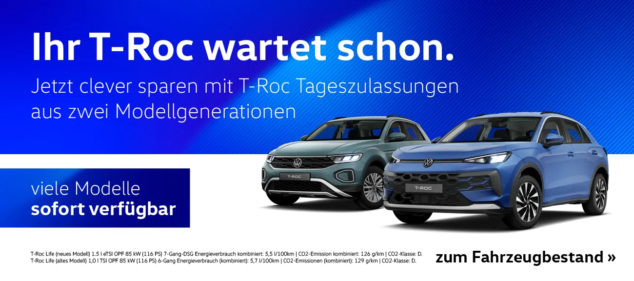 VW T-Roc Tageszulassungen