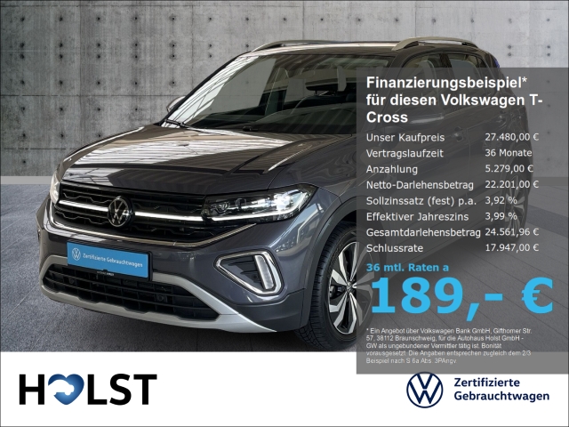 T-Cross 1.0TSI DSG Style IQ.DRIVE GJR RüFaKa ACC AppCo...