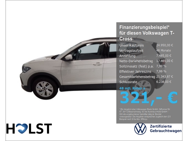T-Cross 1.0TSI Life IQ.DRIVE GJR RüFaKa AHK ACC AirCar...