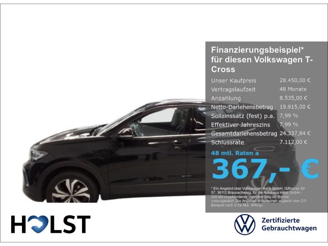 T-Cross 1.0TSI DSG Style IQ.DRIVE GJR RüFaKa AHK ACC L...