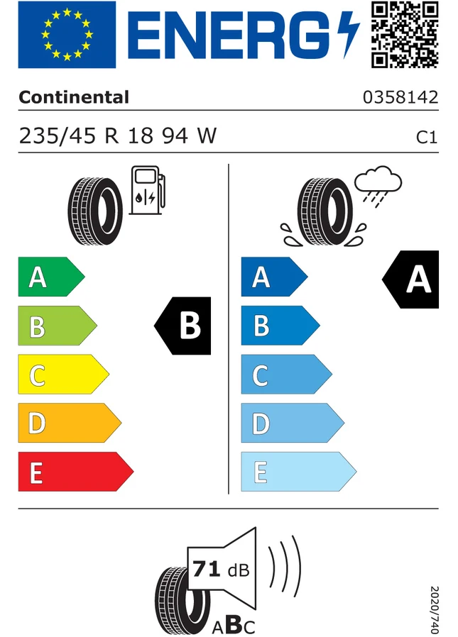 Continental EcoContact 6 ContiSeal (AirStop) 235 : 45 R18